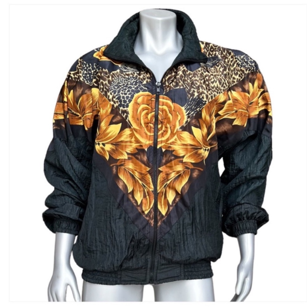 Vintage Bomber Jacket Floral Animal Print